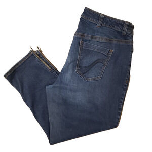 Lane Bryant Genius Fit Ankle Zip Jeans Genius Fit Stretch Sz 22